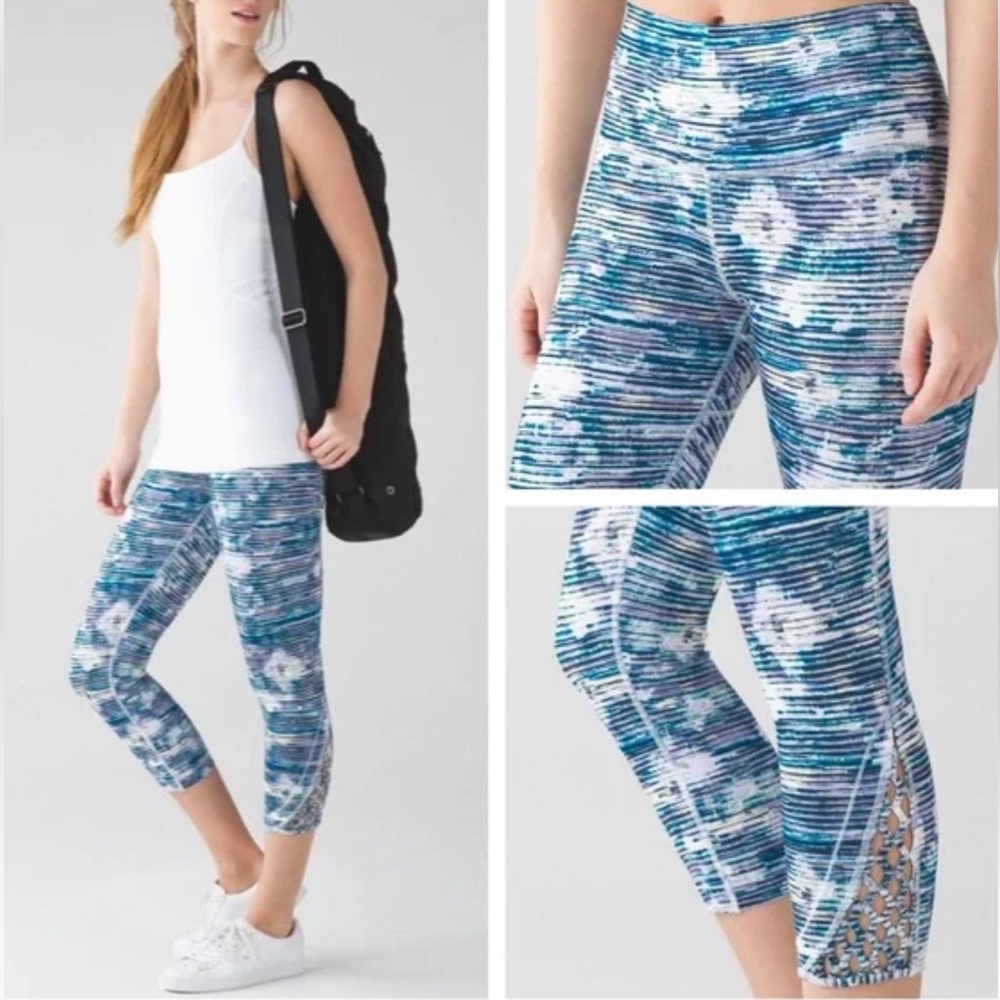Lululemon True Self Crop II Legging Tight Blurry Belle Multi Size 4